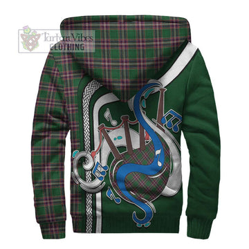 MacFarlane Hunting Tartan Sherpa Hoodie with Epic Bagpipe Style