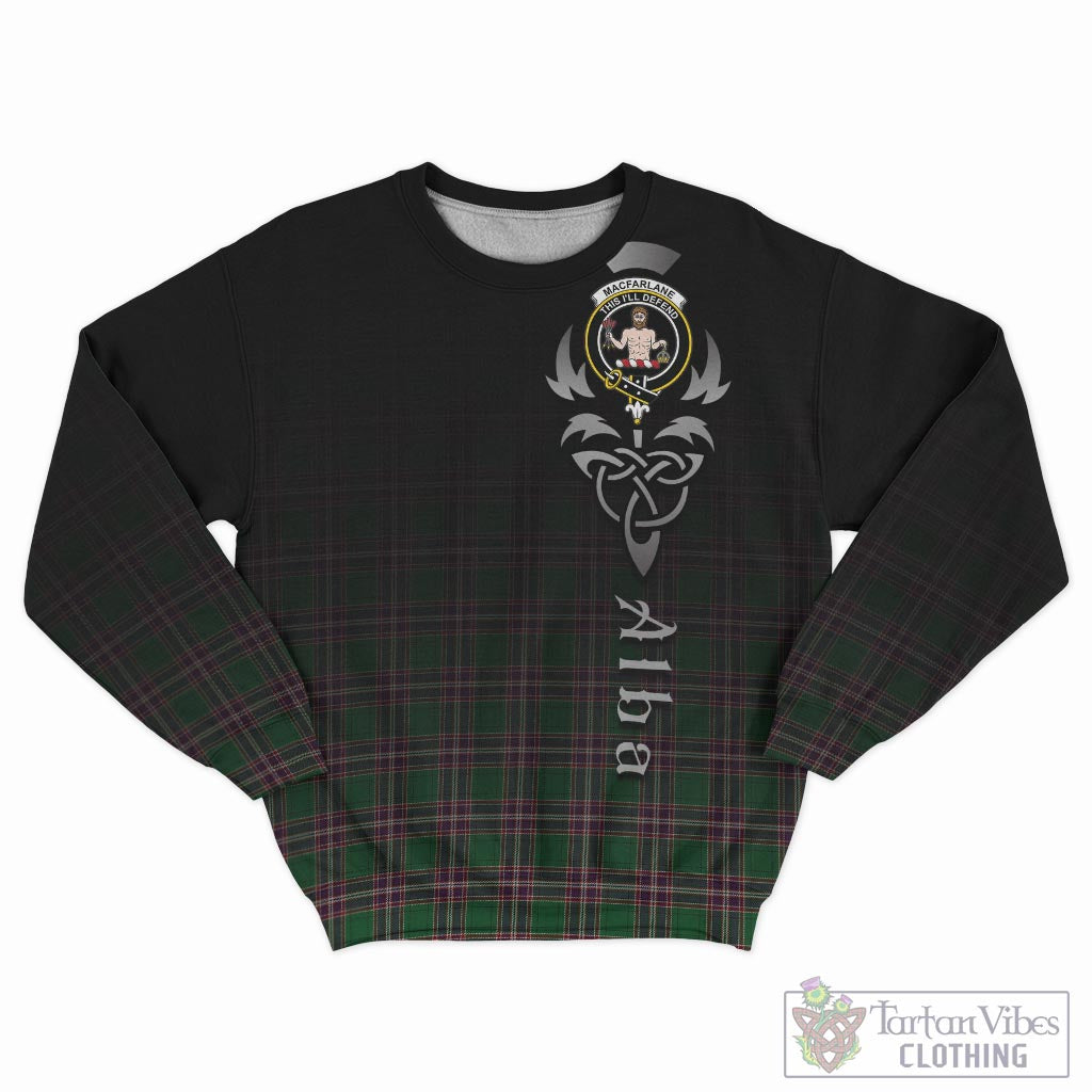 Tartan Vibes Clothing MacFarlane Hunting Tartan Sweatshirt Featuring Alba Gu Brath Family Crest Celtic Inspired