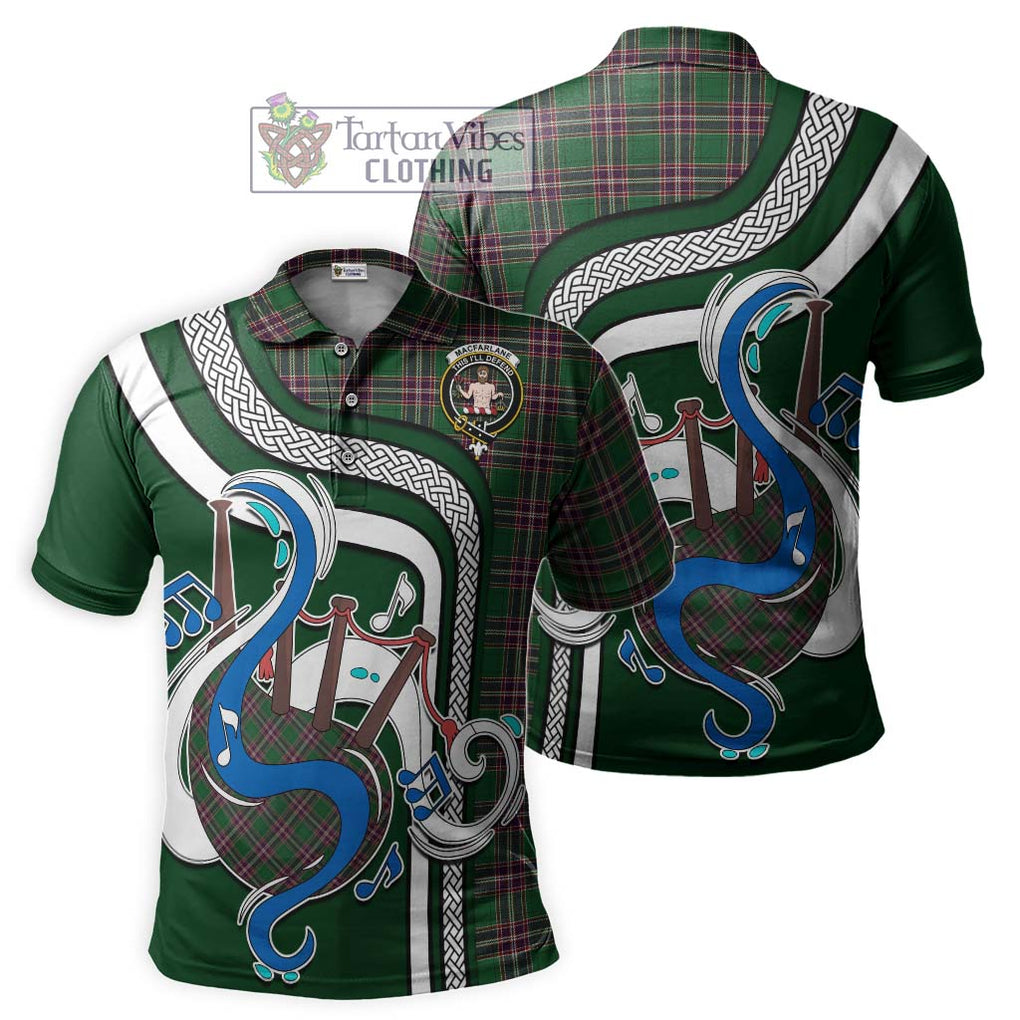 Tartan Vibes Clothing MacFarlane Hunting Tartan Polo Shirt with Epic Bagpipe Style