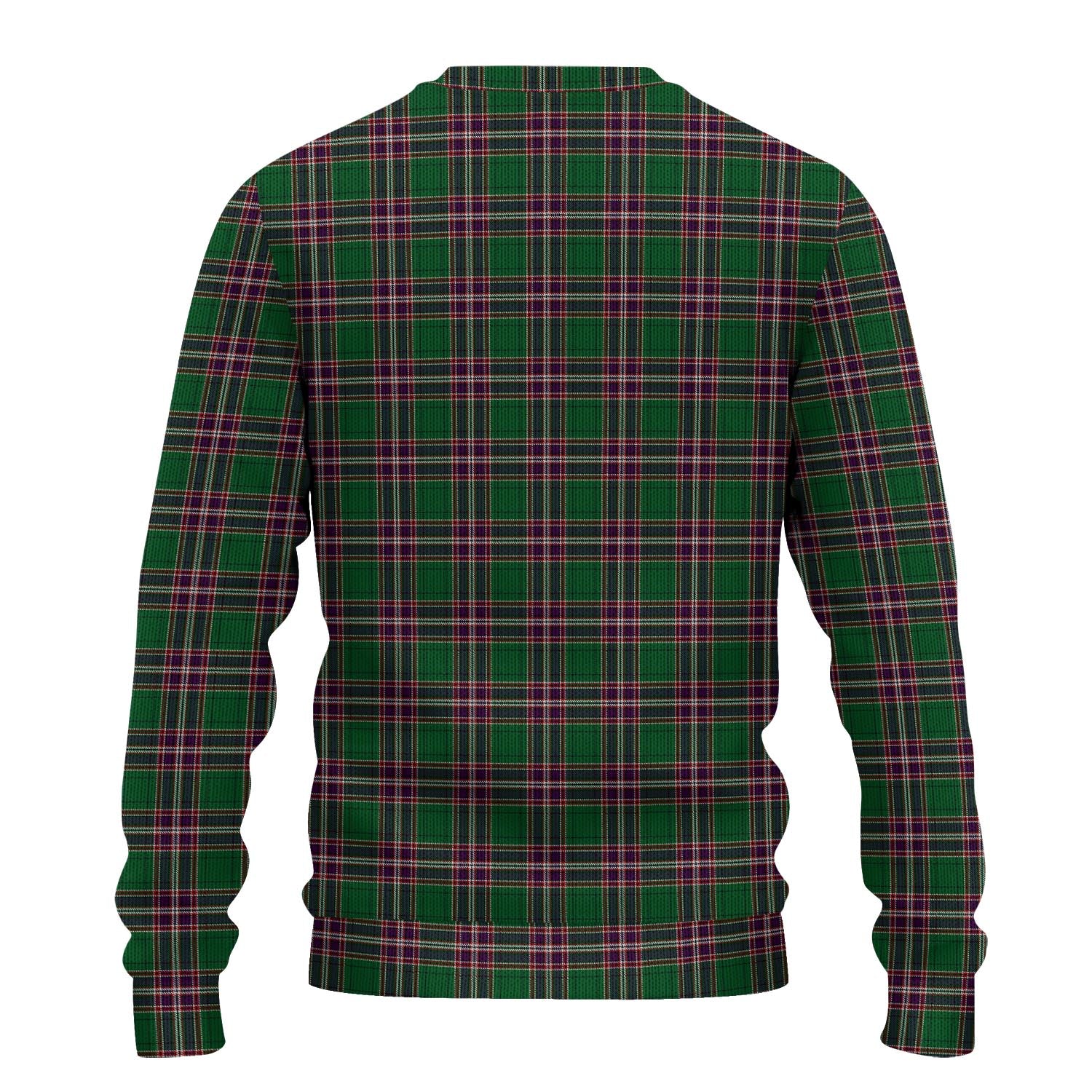 MacFarlane Hunting Tartan Knitted Sweater with Family Crest - Tartanvibesclothing