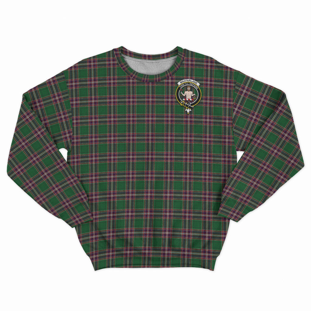 MacFarlane Hunting Tartan Sweatshirt with Family Crest - Tartan Vibes Clothing