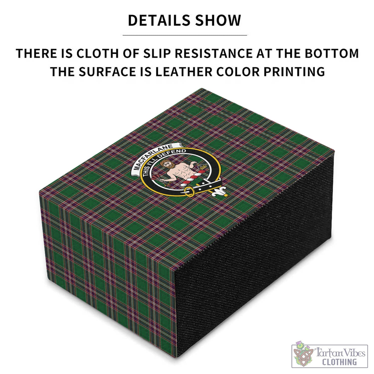 Tartan Vibes Clothing MacFarlane Hunting Tartan Pen Holder with Family Crest