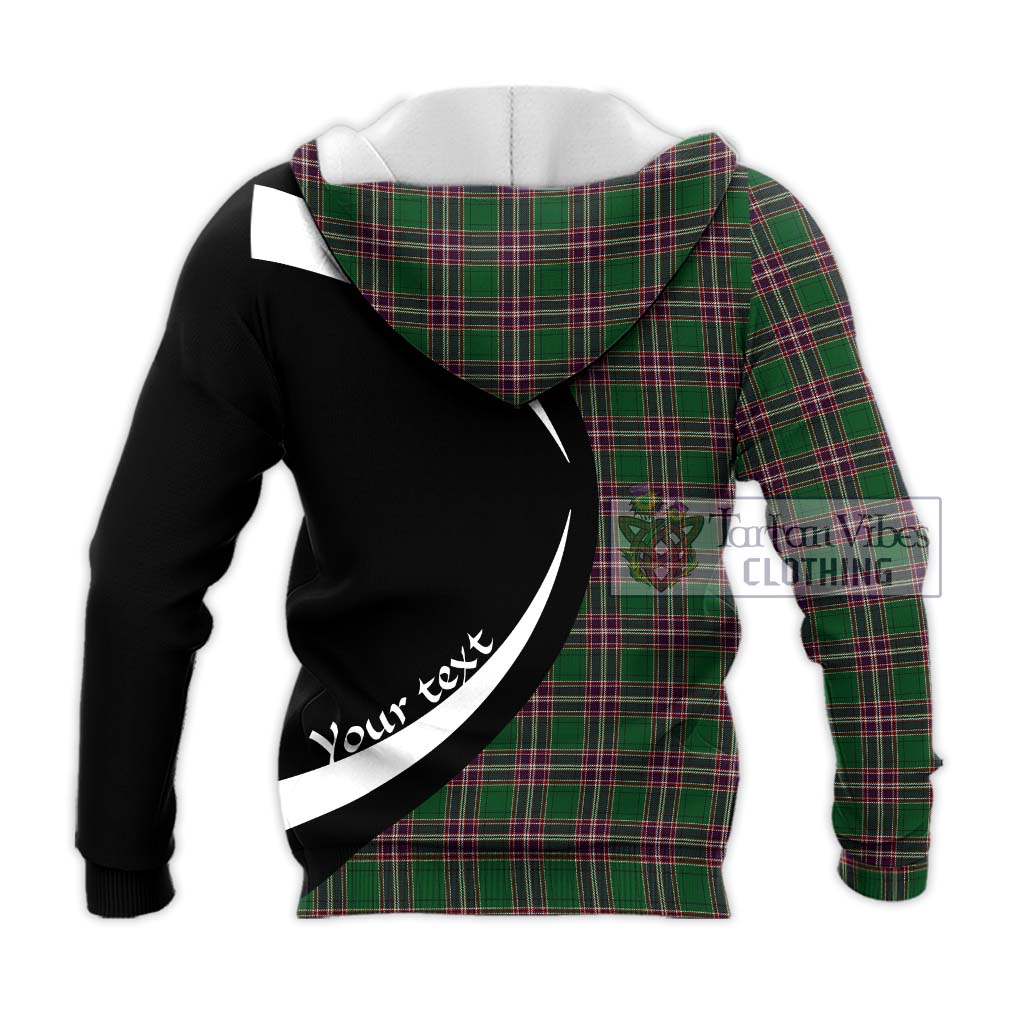 MacFarlane Hunting Tartan Knitted Hoodie with Family Crest Circle Style - Tartan Vibes Clothing