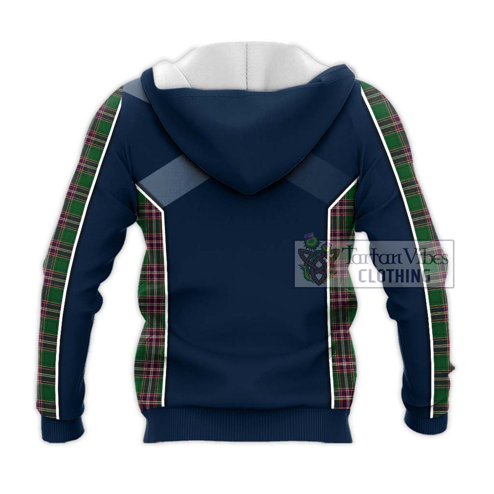 MacFarlane Hunting Tartan Knitted Hoodie with Family Crest and Lion Rampant Vibes Sport Style - Tartan Vibes Clothing