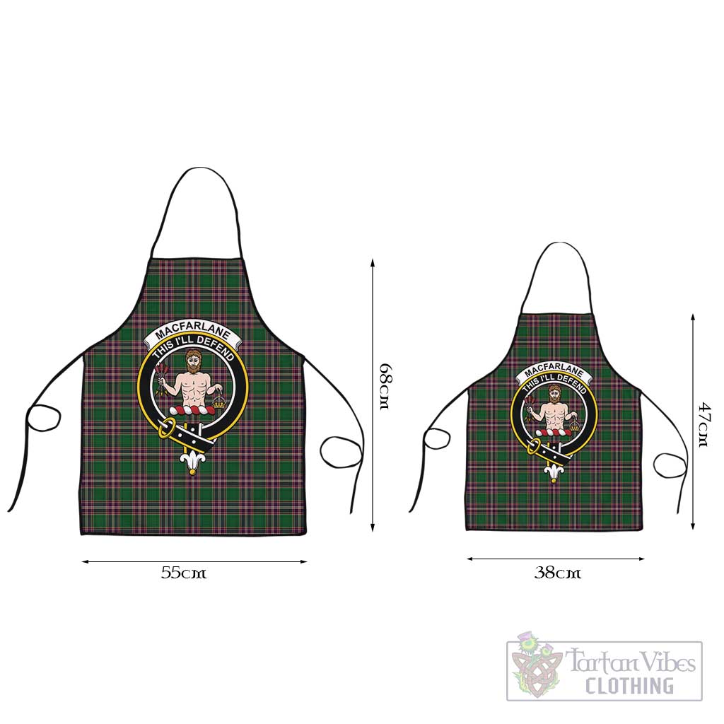 MacFarlane Hunting Tartan Apron with Family Crest Black L 55x68 cm - Tartan Vibes Clothing