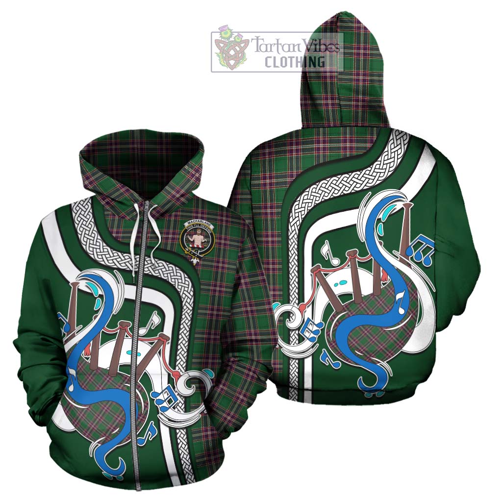 Tartan Vibes Clothing MacFarlane Hunting Tartan Hoodie with Epic Bagpipe Style