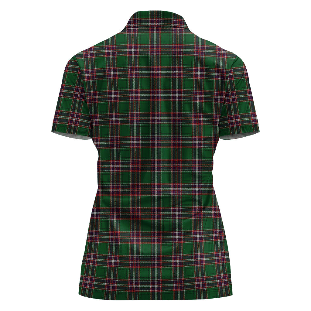 MacFarlane Hunting Tartan Polo Shirt with Family Crest For Women - Tartan Vibes Clothing