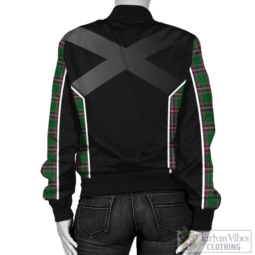 Tartan Vibes Clothing MacFarlane Hunting Tartan Bomber Jacket with Family Crest and Scottish Thistle Vibes Sport Style