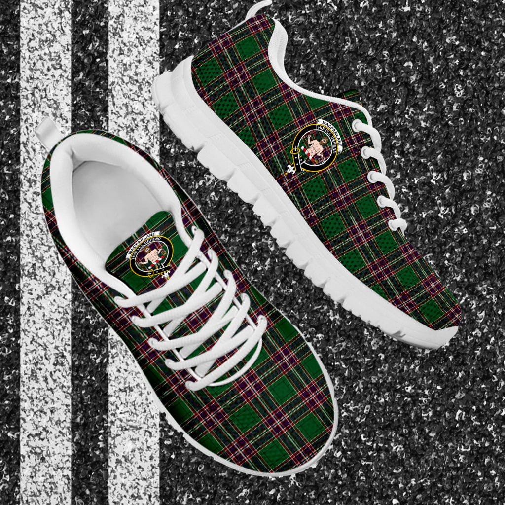 MacFarlane Hunting Tartan Sneakers with Family Crest - Tartan Vibes Clothing