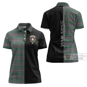 MacFarlane Hunting Ancient Tartan Women's Polo Shirt with Family Crest and Half Of Me Style