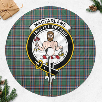 MacFarlane Hunting Ancient Tartan Christmas Tree Skirt with Family Crest