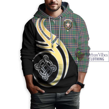 MacFarlane Hunting Ancient Tartan Hoodie with Family Crest and Celtic Symbol Style