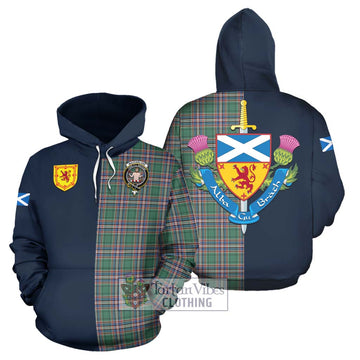 MacFarlane Hunting Ancient Tartan Hoodie with Scottish Lion Royal Arm Half Style