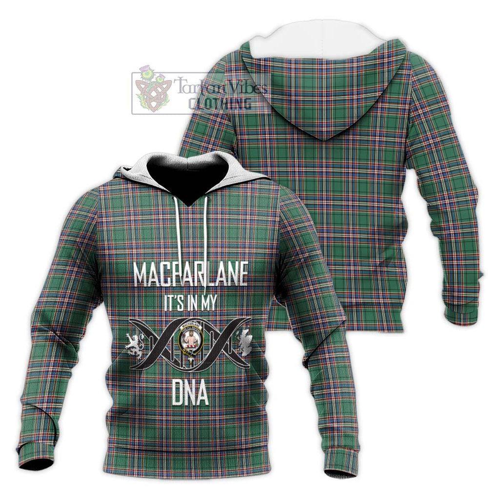 MacFarlane Hunting Ancient Tartan Knitted Hoodie with Family Crest DNA In Me Style Unisex Knitted Pullover Hoodie - Tartanvibesclothing Shop