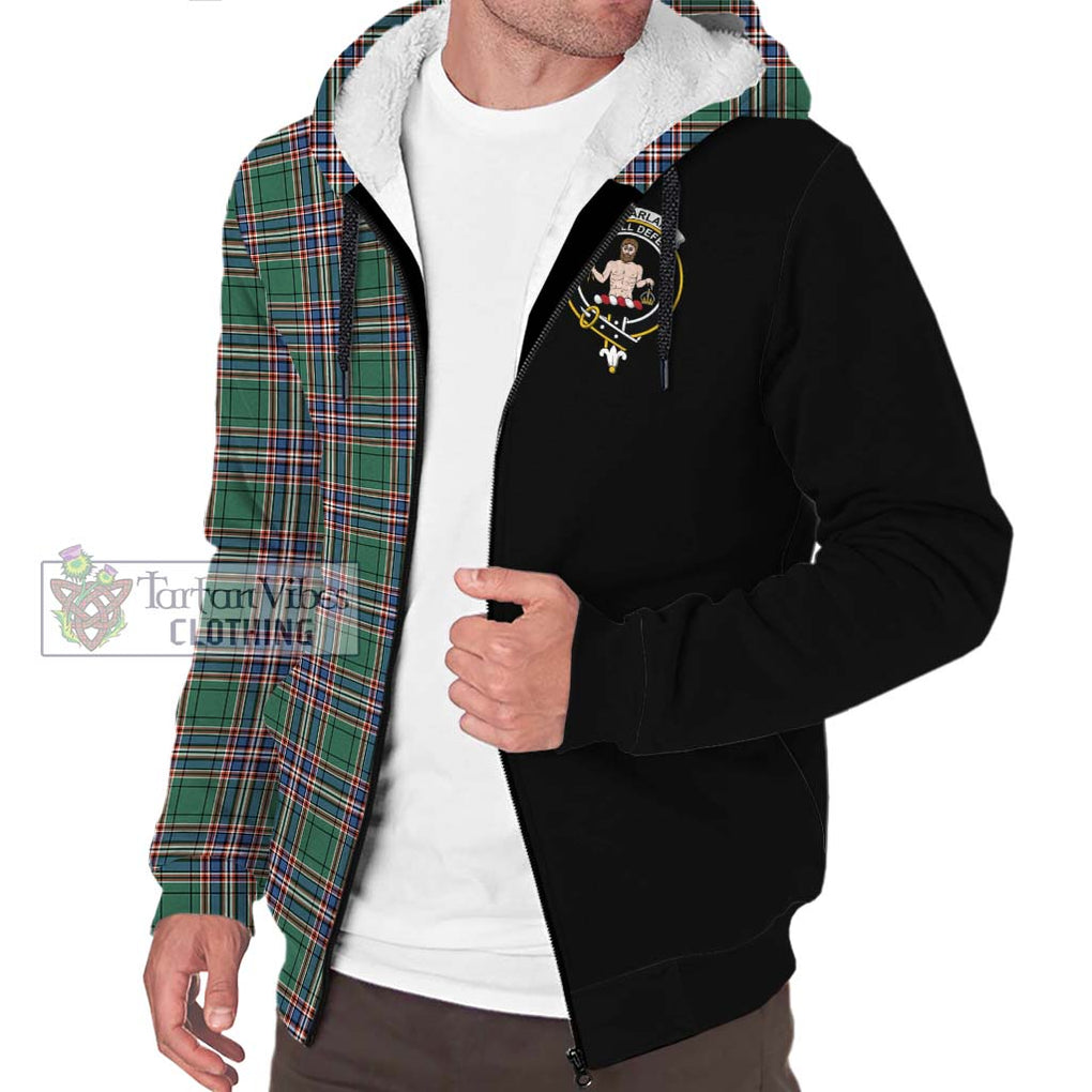 MacFarlane Hunting Ancient Tartan Sherpa Hoodie with Family Crest and Half Of Me Style Unisex S - Tartanvibesclothing Shop