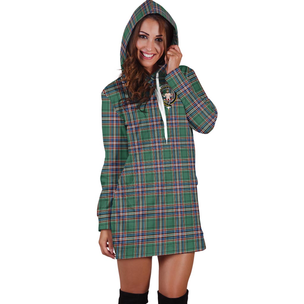 MacFarlane Hunting Ancient Tartan Hoodie Dress with Family Crest - Tartan Vibes Clothing