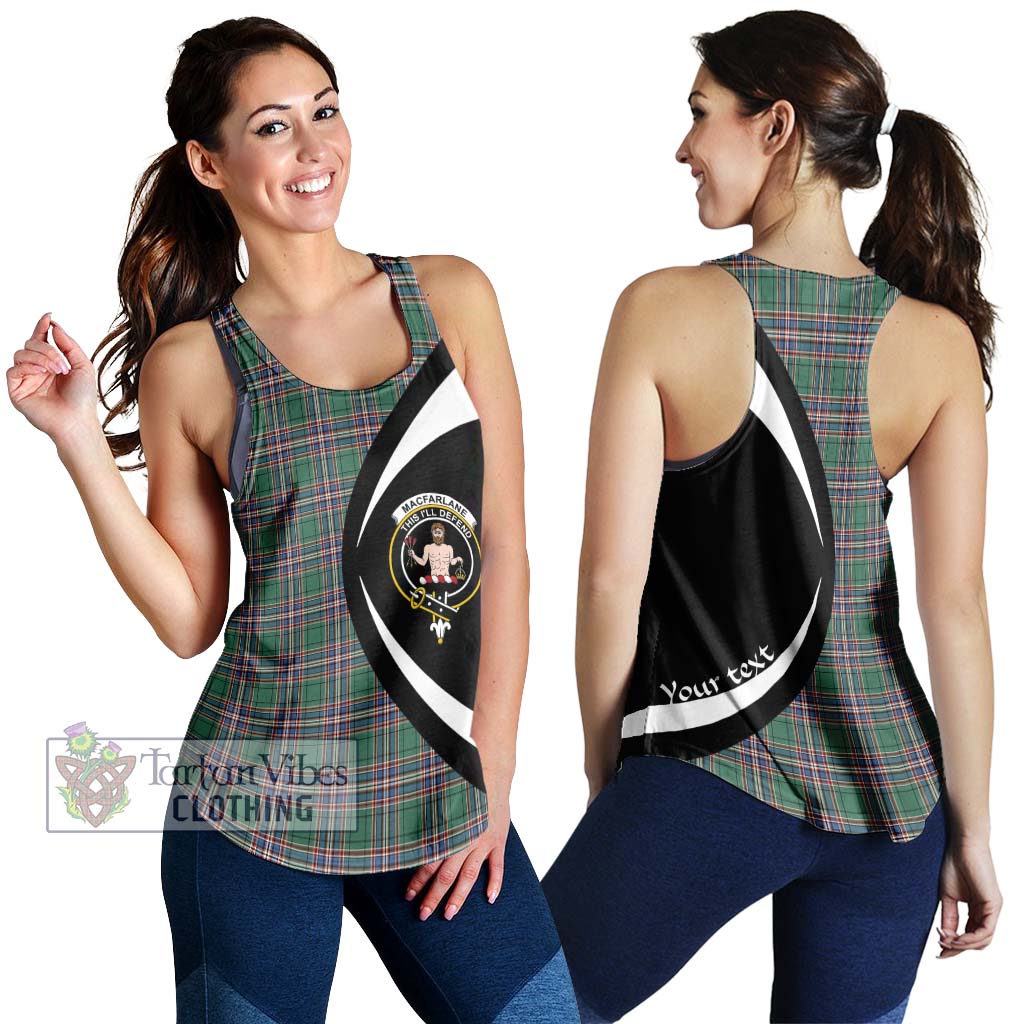 MacFarlane Hunting Ancient Tartan Women's Racerback Tanks with Family Crest Circle Style 4XL - Tartan Vibes Clothing