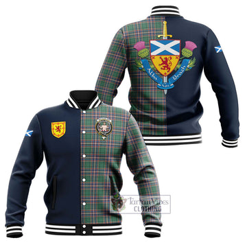 MacFarlane Hunting Ancient Tartan Baseball Jacket Alba with Scottish Lion Royal Arm Half Style