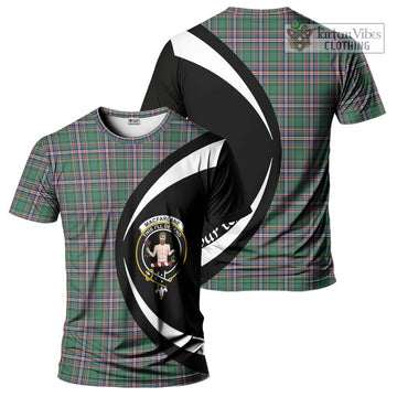 MacFarlane Hunting Ancient Tartan T-Shirt with Family Crest Circle Style