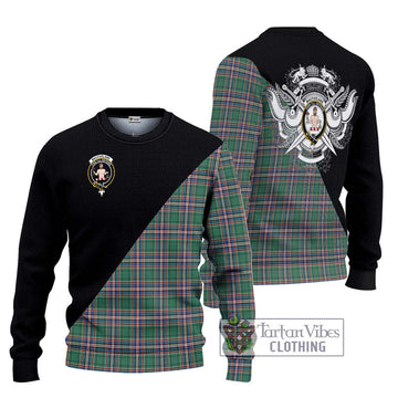 MacFarlane Hunting Ancient Tartan Ugly Sweater with Family Crest and Military Logo Style