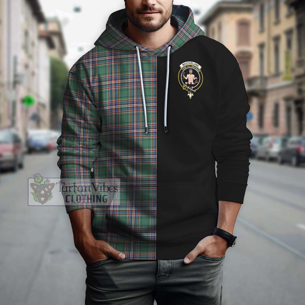 Tartan Vibes Clothing MacFarlane Hunting Ancient Tartan Hoodie with Family Crest and Half Of Me Style