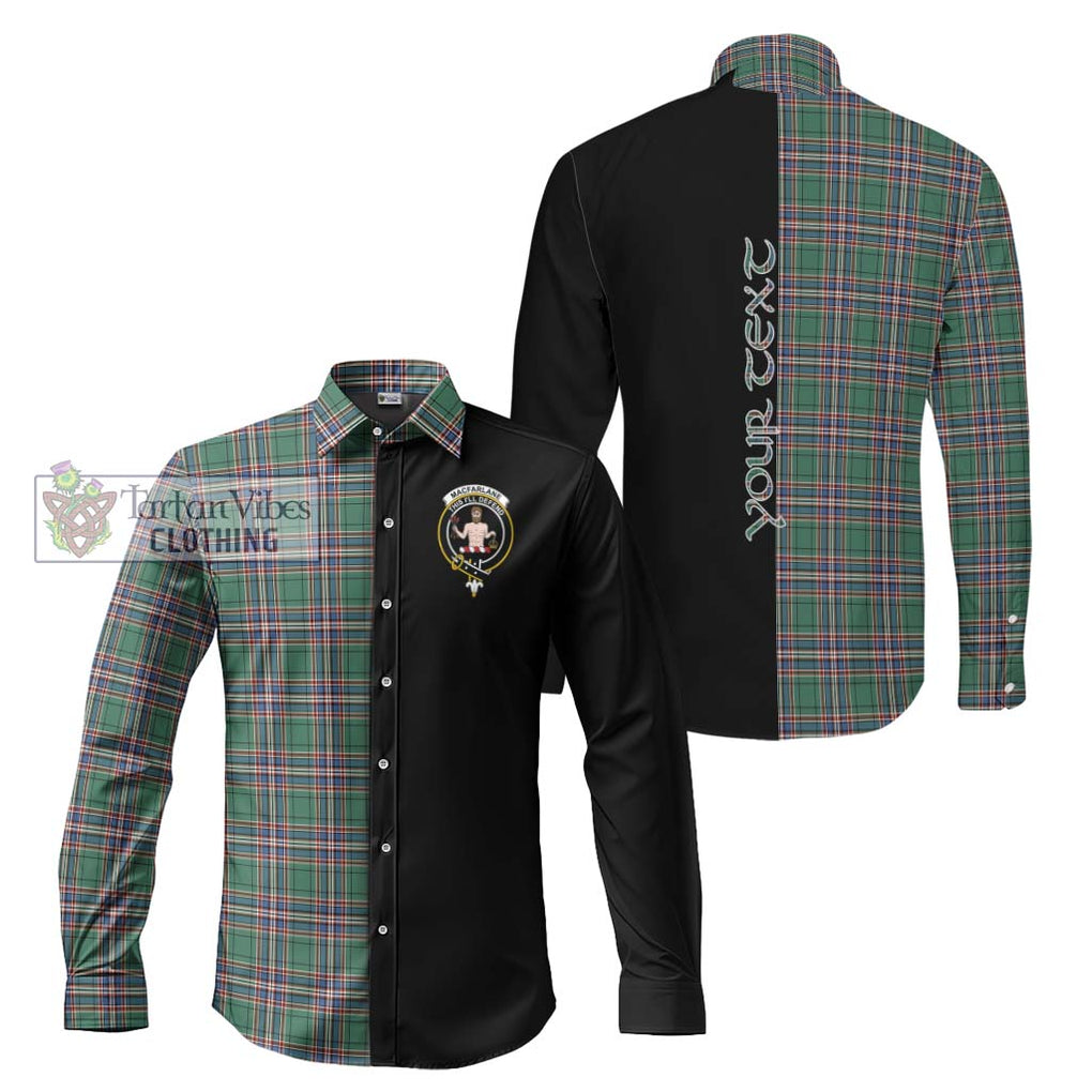 MacFarlane Hunting Ancient Tartan Long Sleeve Button Shirt with Family Crest and Half Of Me Style Men's Shirt S - Tartanvibesclothing Shop