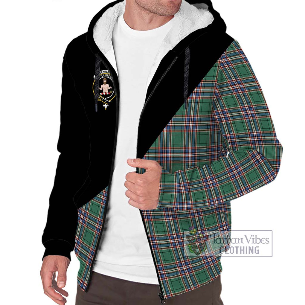 MacFarlane Hunting Ancient Tartan Sherpa Hoodie with Family Crest and Military Logo Style Unisex S - Tartanvibesclothing Shop