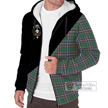 MacFarlane Hunting Ancient Tartan Sherpa Hoodie with Family Crest and Military Logo Style