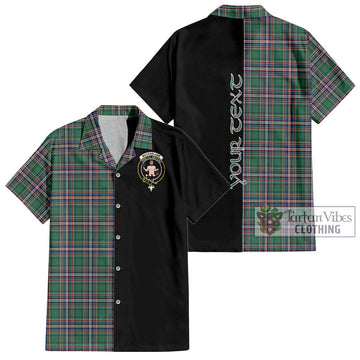 MacFarlane Hunting Ancient Tartan Short Sleeve Button Shirt with Family Crest and Half Of Me Style