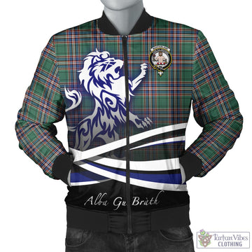 MacFarlane Hunting Ancient Tartan Bomber Jacket with Alba Gu Brath Regal Lion Emblem