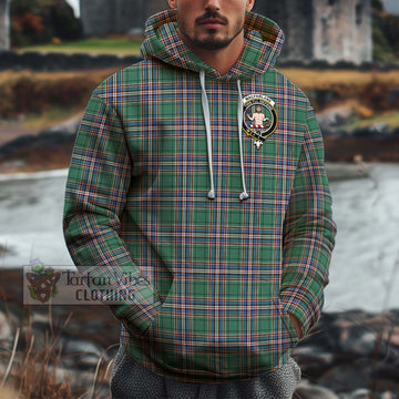 MacFarlane Hunting Ancient Tartan Cotton Hoodie with Family Crest