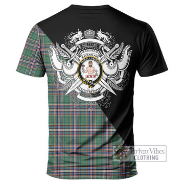 MacFarlane Hunting Ancient Tartan T-Shirt with Family Crest and Military Logo Style