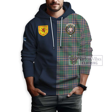 MacFarlane Hunting Ancient Tartan Hoodie with Scottish Lion Royal Arm Half Style