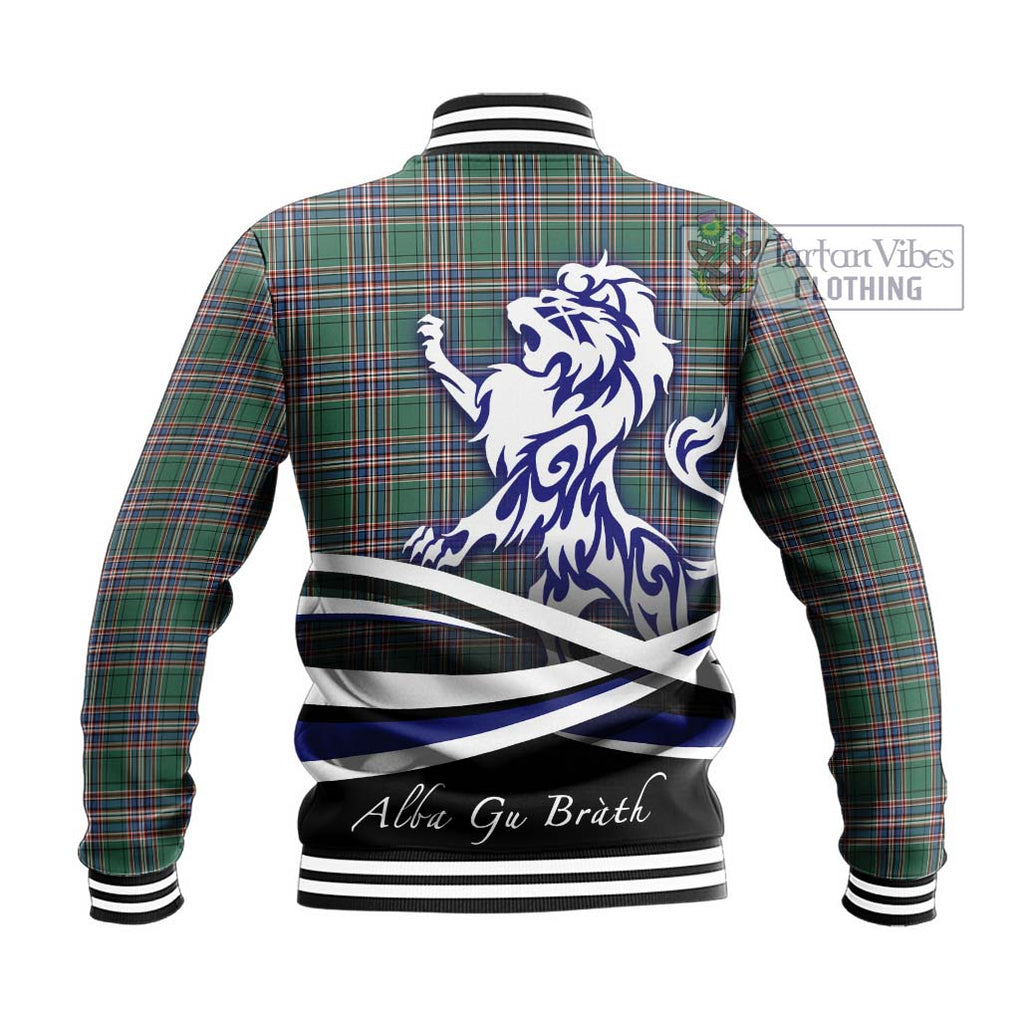 MacFarlane Hunting Ancient Tartan Baseball Jacket with Alba Gu Brath Regal Lion Emblem - Tartanvibesclothing Shop