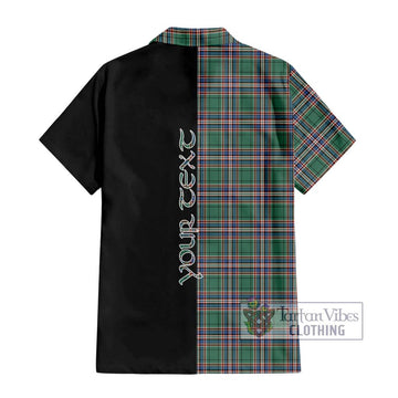 MacFarlane Hunting Ancient Tartan Short Sleeve Button Shirt with Family Crest and Half Of Me Style