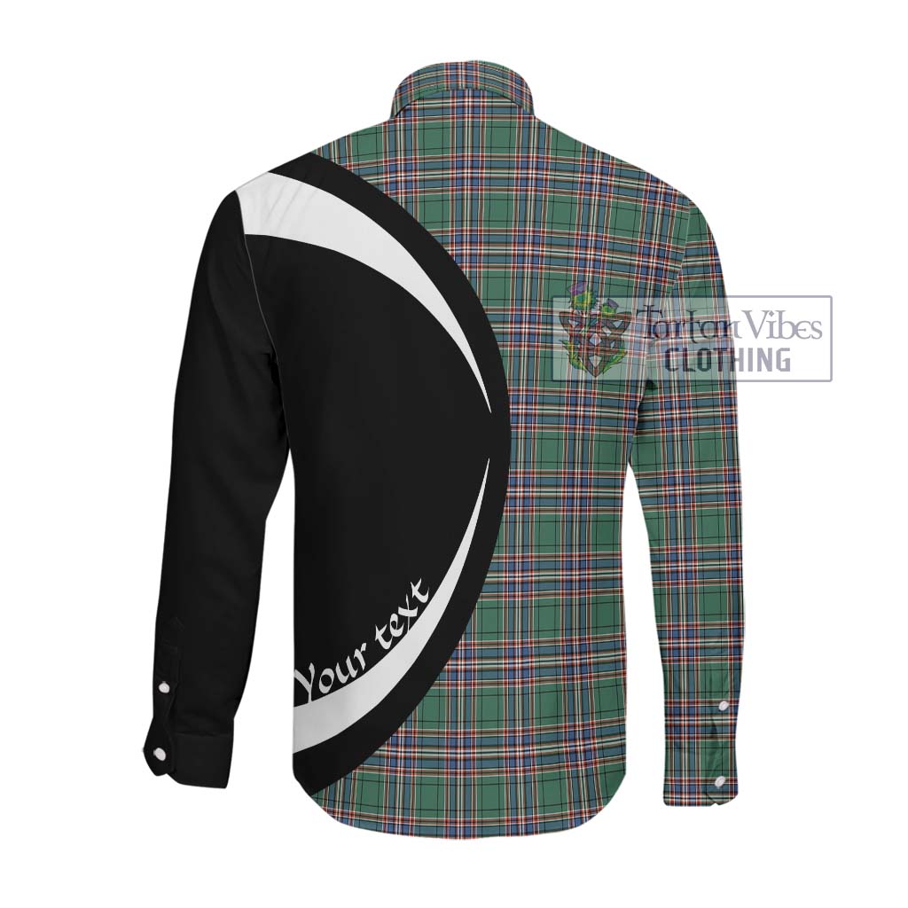 MacFarlane Hunting Ancient Tartan Long Sleeve Button Up with Family Crest Circle Style Men's Shirt - Tartan Vibes Clothing