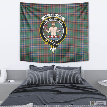 MacFarlane Hunting Ancient Tartan Tapestry Wall Hanging and Home Decor for Room with Family Crest