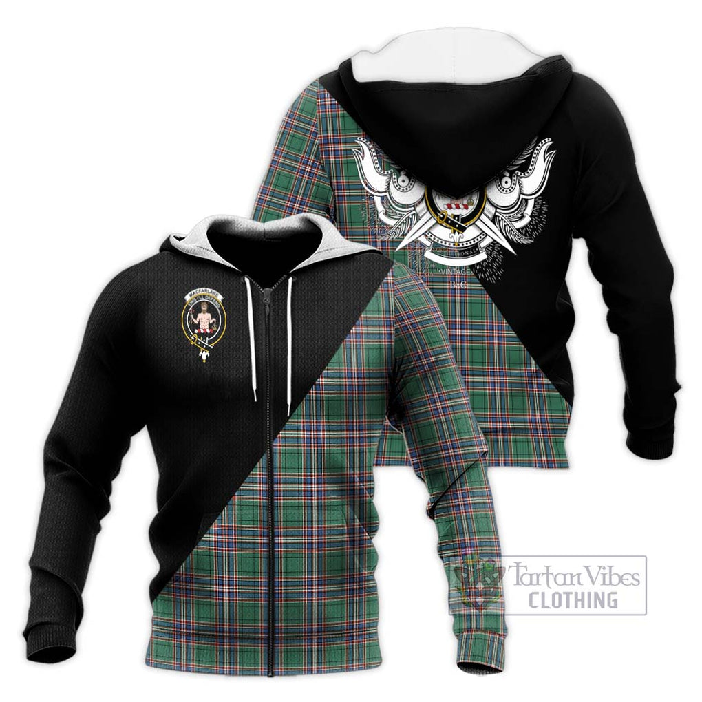 MacFarlane Hunting Ancient Tartan Knitted Hoodie with Family Crest and Military Logo Style Unisex Knitted Zip Hoodie - Tartanvibesclothing Shop