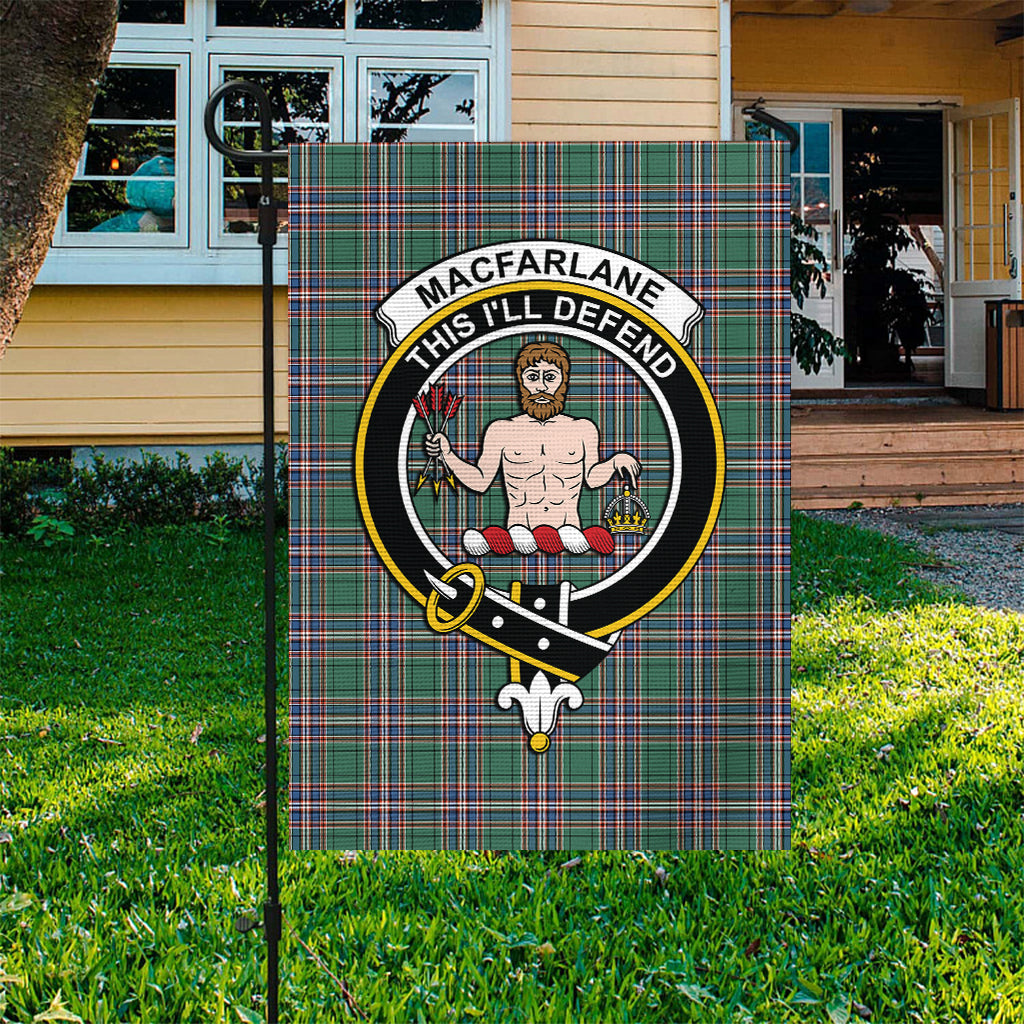 MacFarlane Hunting Ancient Tartan Flag with Family Crest - Tartan Vibes Clothing