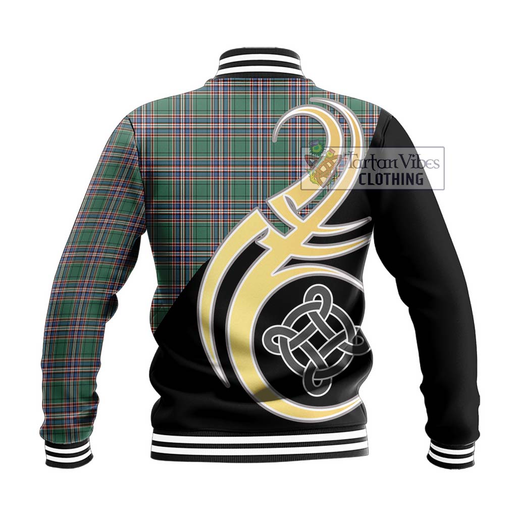 MacFarlane Hunting Ancient Tartan Baseball Jacket with Family Crest and Celtic Symbol Style - Tartan Vibes Clothing