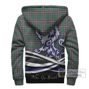 MacFarlane Hunting Ancient Tartan Sherpa Hoodie with Alba Gu Brath Regal Lion Emblem