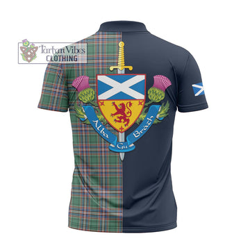 MacFarlane Hunting Ancient Tartan Zipper Polo Shirt Alba with Scottish Lion Royal Arm Half Style