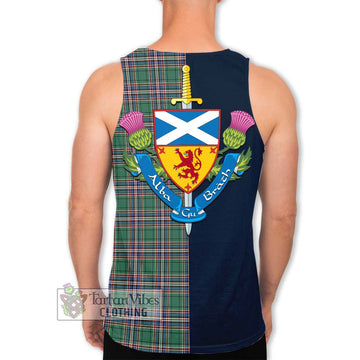 MacFarlane Hunting Ancient Tartan Men's Tank Top Alba with Scottish Lion Royal Arm Half Style