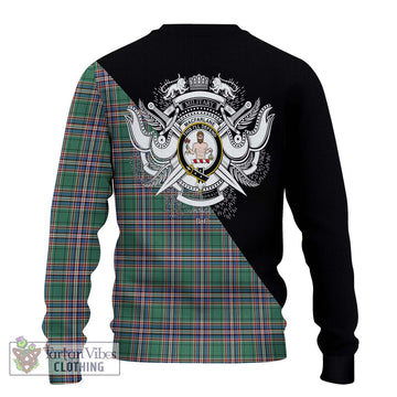 MacFarlane Hunting Ancient Tartan Ugly Sweater with Family Crest and Military Logo Style