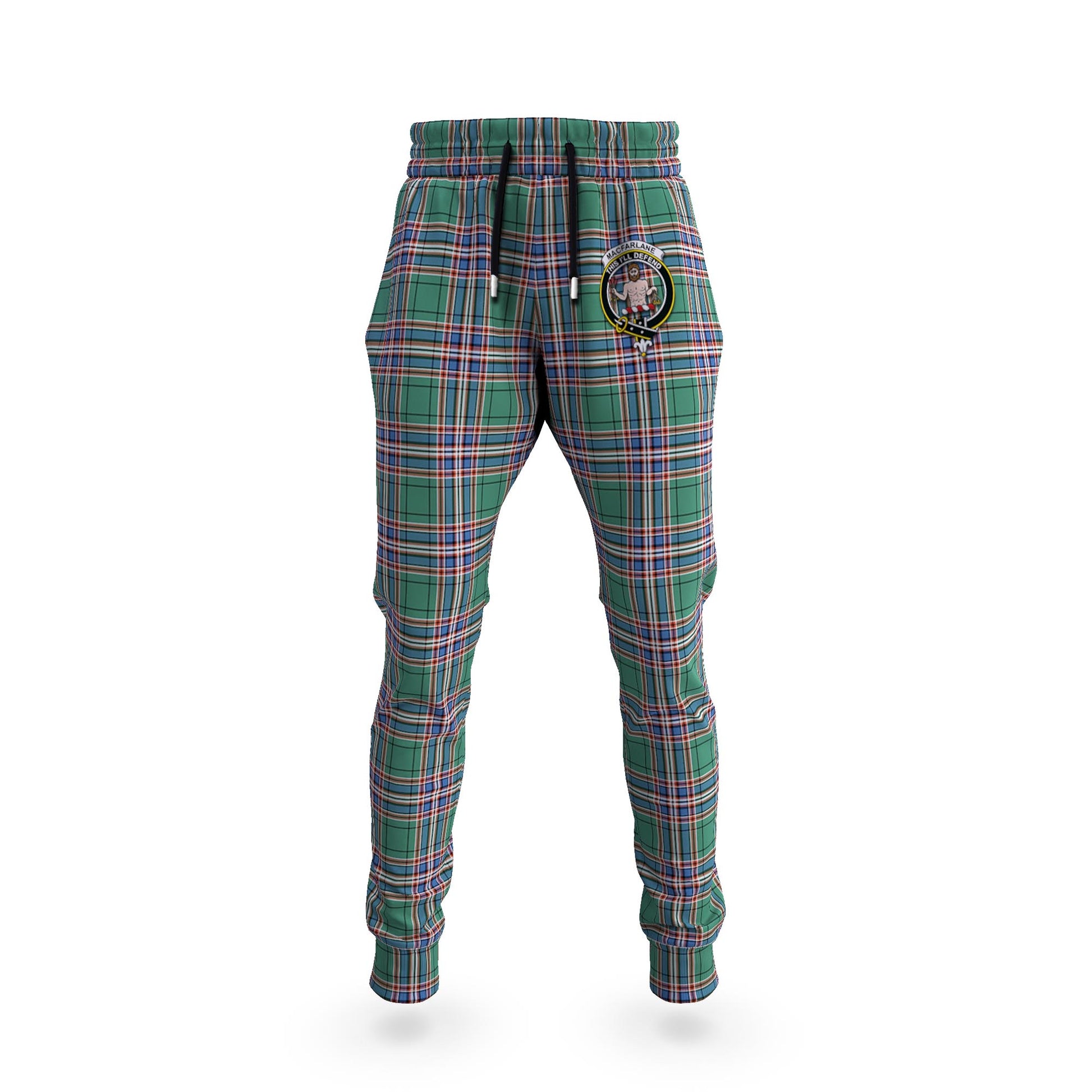 MacFarlane Hunting Ancient Tartan Joggers Pants with Family Crest 5XL - Tartan Vibes Clothing