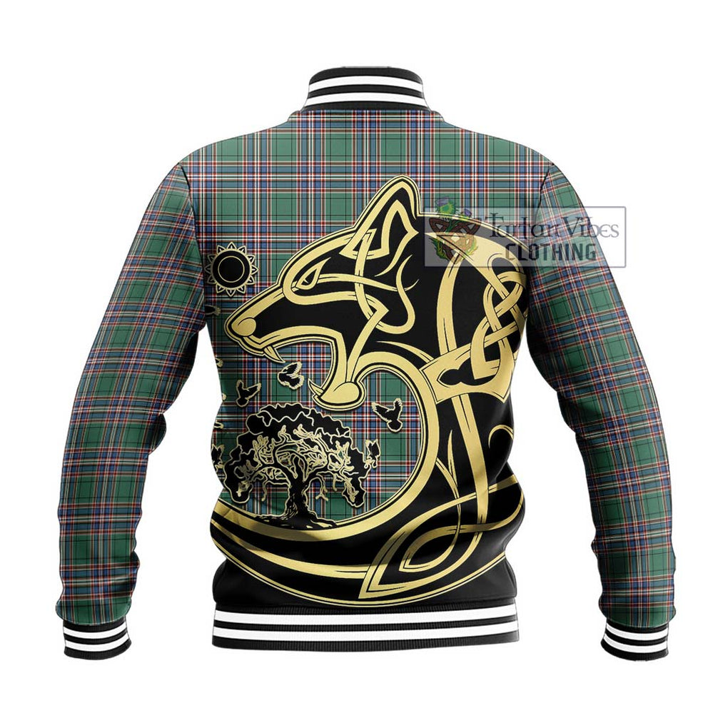 MacFarlane Hunting Ancient Tartan Baseball Jacket with Family Crest Celtic Wolf Style - Tartan Vibes Clothing