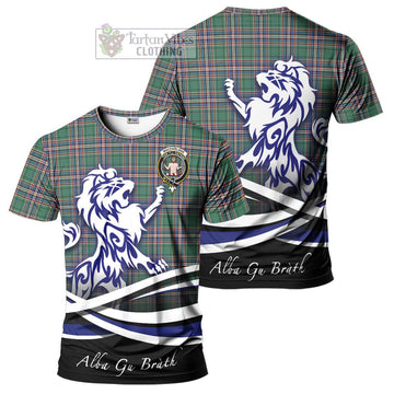 MacFarlane Hunting Ancient Tartan Cotton T-shirt with Alba Gu Brath Regal Lion Emblem