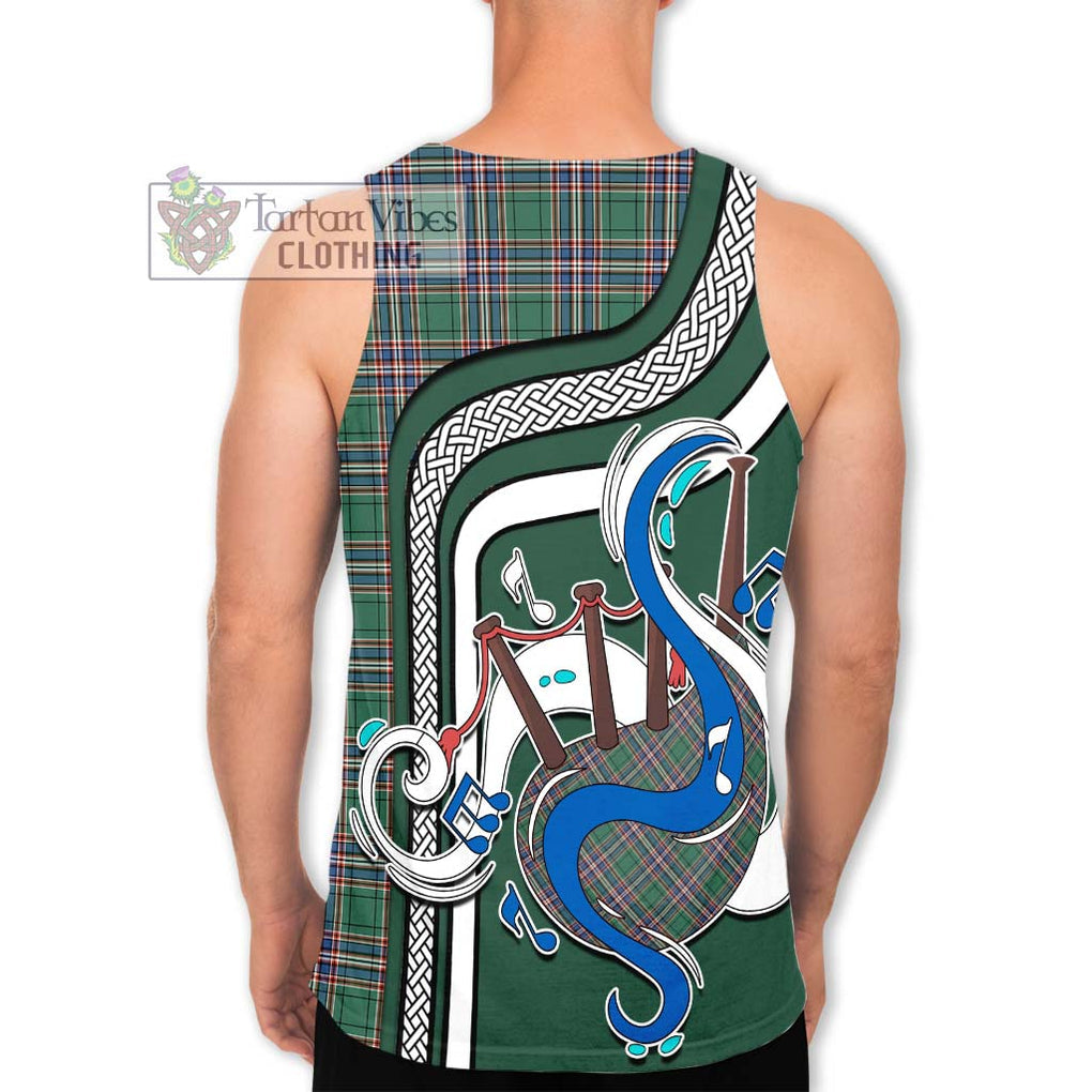 MacFarlane Hunting Ancient Tartan Men's Tank Top with Epic Bagpipe Style - Tartanvibesclothing Shop