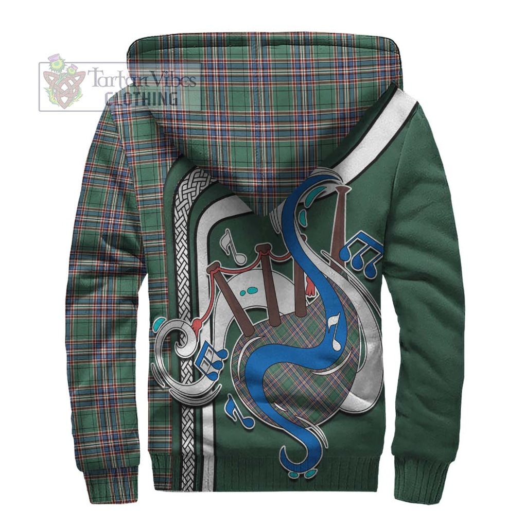 MacFarlane Hunting Ancient Tartan Sherpa Hoodie with Epic Bagpipe Style - Tartanvibesclothing Shop