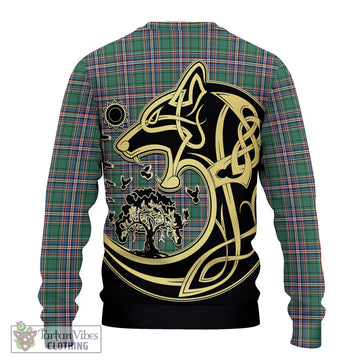 MacFarlane Hunting Ancient Tartan Ugly Sweater with Family Crest Celtic Wolf Style